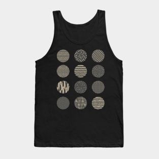 Patchwork Pattern Circle Dots - Black Tank Top